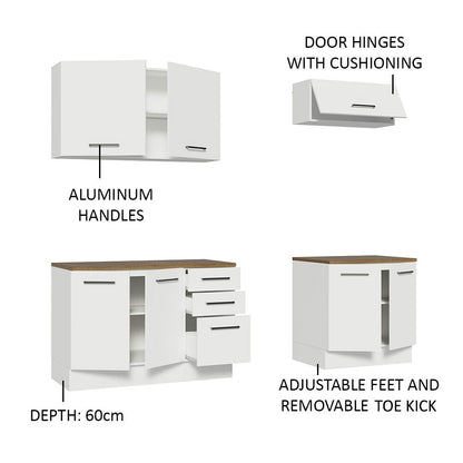 4-Piece Garage and Utility Room Cabinet Set 78 in with 33 Inch Base and 31 in Slim Wall Modular Storage Unit - White
