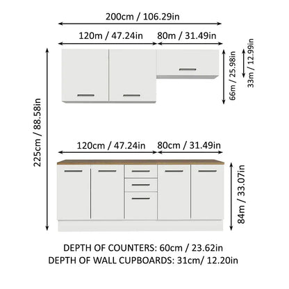 4-Piece Garage and Utility Room Cabinet Set 78 in with 33 Inch Base and 31 in Slim Wall Modular Storage Unit - White