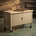Mobile Workbench with Security Cabinet - Tan