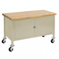 Mobile Workbench with Security Cabinet - Tan